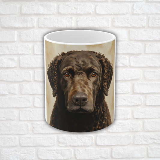 Curly-Coated Retriever Coffee Mug – Artistic Watercolor 11oz Ceramic Gift