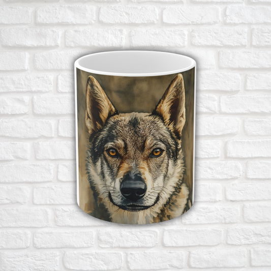 Czechoslovakian Vlcak Coffee Mug – Watercolor Wolfdog 11oz Ceramic Gift