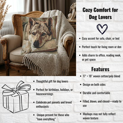 Czechoslovakian Vlcak Woven Decorative Pillow – Dog Lover Home Décor Gift