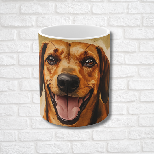Dachshund Coffee Mug – Watercolor Dog Headshot | Gift for Dog Lovers