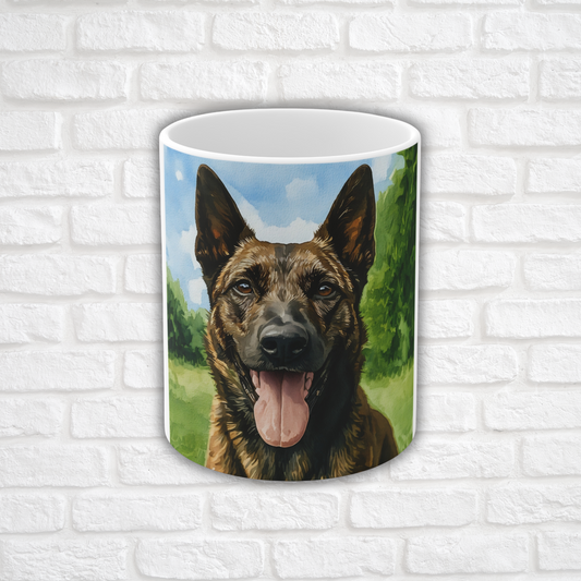 Dutch Shepherd Coffee Mug – Stylish Dog Lover Gift – Watercolor Dutch Shepherd Art