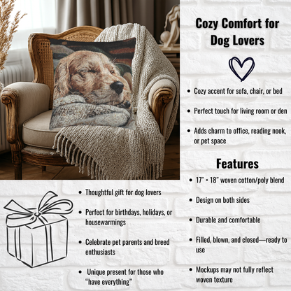 English Cocker Spaniel Woven Pillow | Elegant Dog Lover Home Décor | Heirloom-Quality Tapestry Cushion