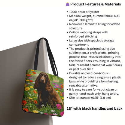 Field Spaniel Tote Bag – Watercolor Dog Breed Art Gift