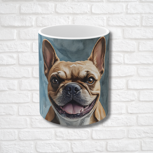 French Bulldog Coffee Mug – Watercolor Dog Headshot | Gift for Dog Lovers
