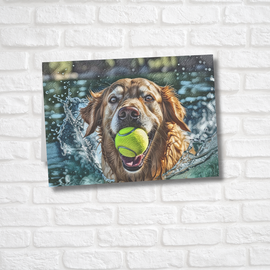Golden Retriever Greeting Card Set - Oil-Painted Dog Art | Blank Inside | Envelopes Included
