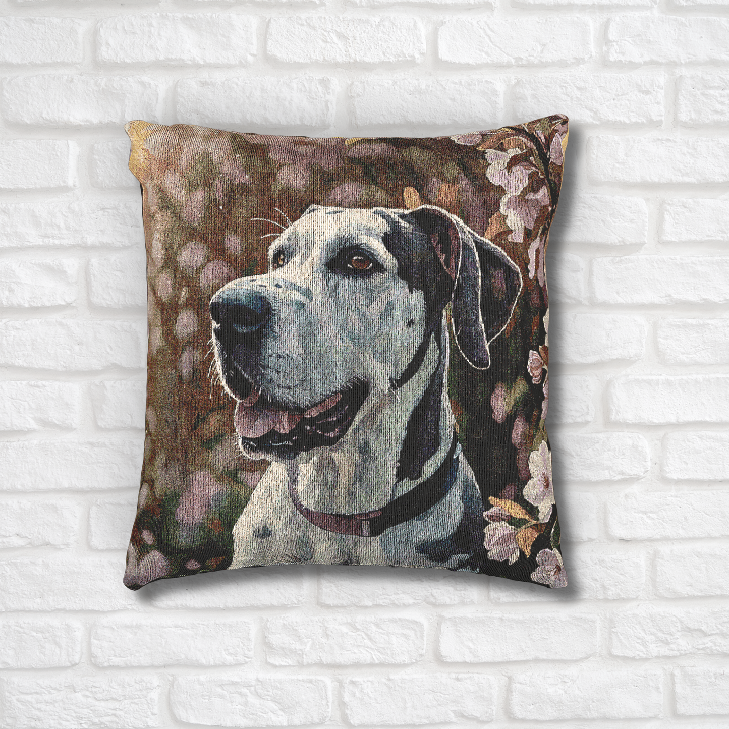 Great Dane Woven Pillow | Majestic Dog Lover Home Décor | Heirloom-Quality Tapestry Cushion