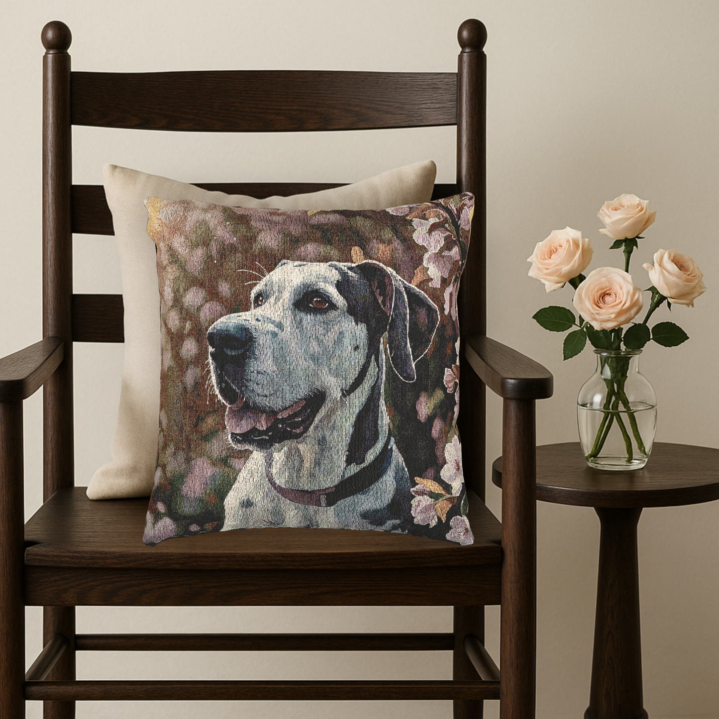Great Dane Woven Pillow | Majestic Dog Lover Home Décor | Heirloom-Quality Tapestry Cushion