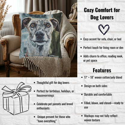 Greyhound Woven Pillow | 17″×18″ Elegant Dog Lover Home Décor