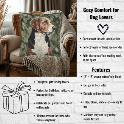 Hamiltonstovare Woven Pillow | 17″×18″ Rare Swedish Dog Lover Accent