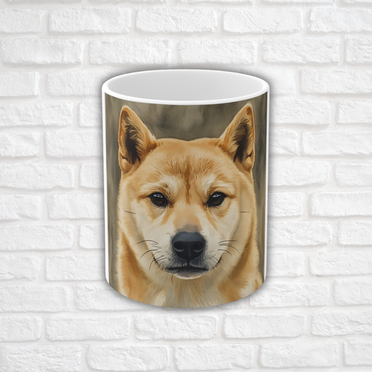 Hokkaido Dog Coffee Mug | Japanese Breed Gift | 11 oz Ceramic Mug with C Handle