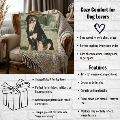 Hovawart Woven Pillow | 17″×18″ Rare Guardian Dog Home Décor