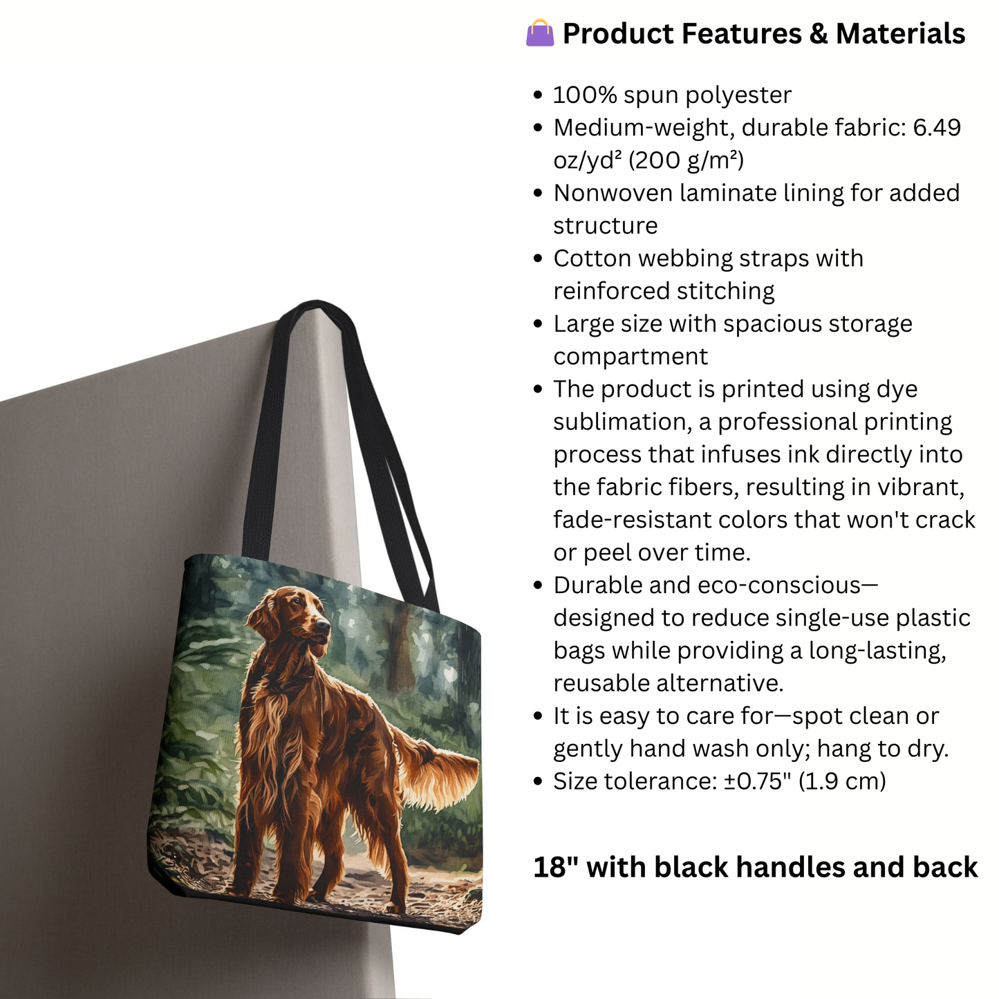 Irish Setter Tote Bag | Graceful Red Dog Lover Gift