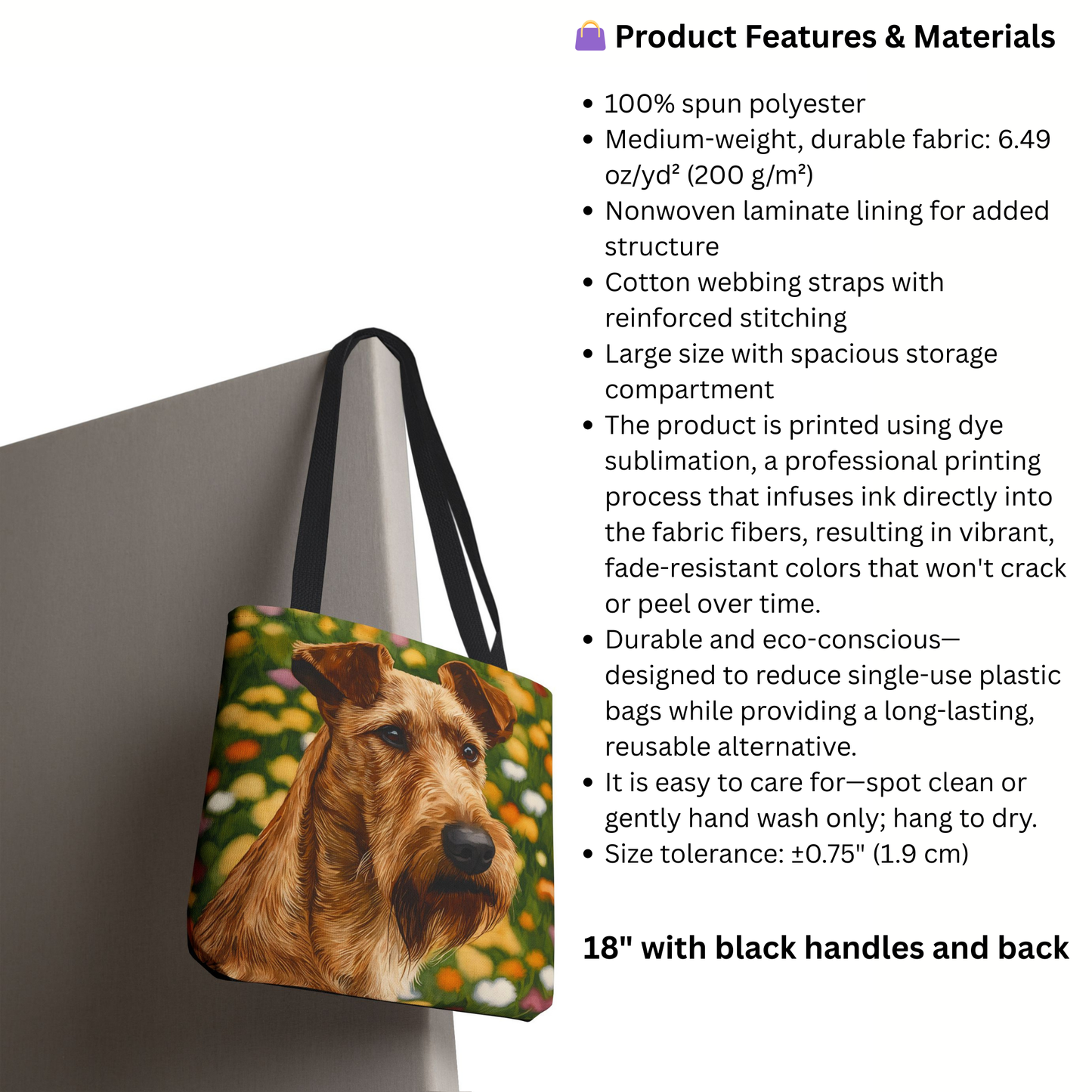 Irish Terrier Tote Bag – Stylish Reusable Dog Lover Gift