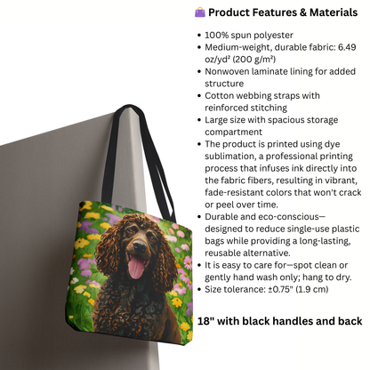 Irish Water Spaniel Tote Bag – Curly-Coated Dog Lover Gift