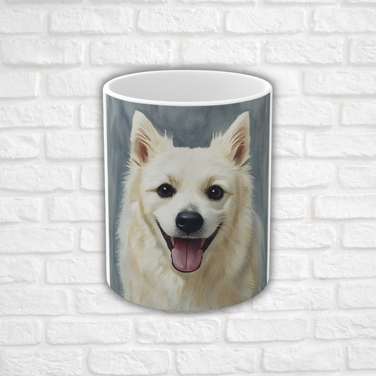 Japanese Spitz 11oz Ceramic Coffee Mug – Fluffy & Cheerful Dog Lover Gift