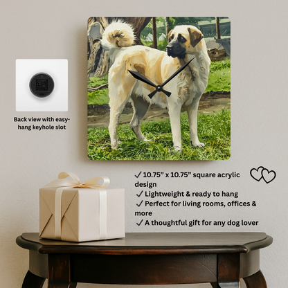 Kangal Shepherd Dog Acrylic Wall Clock – Powerful & Protective Dog Lover Home Décor
