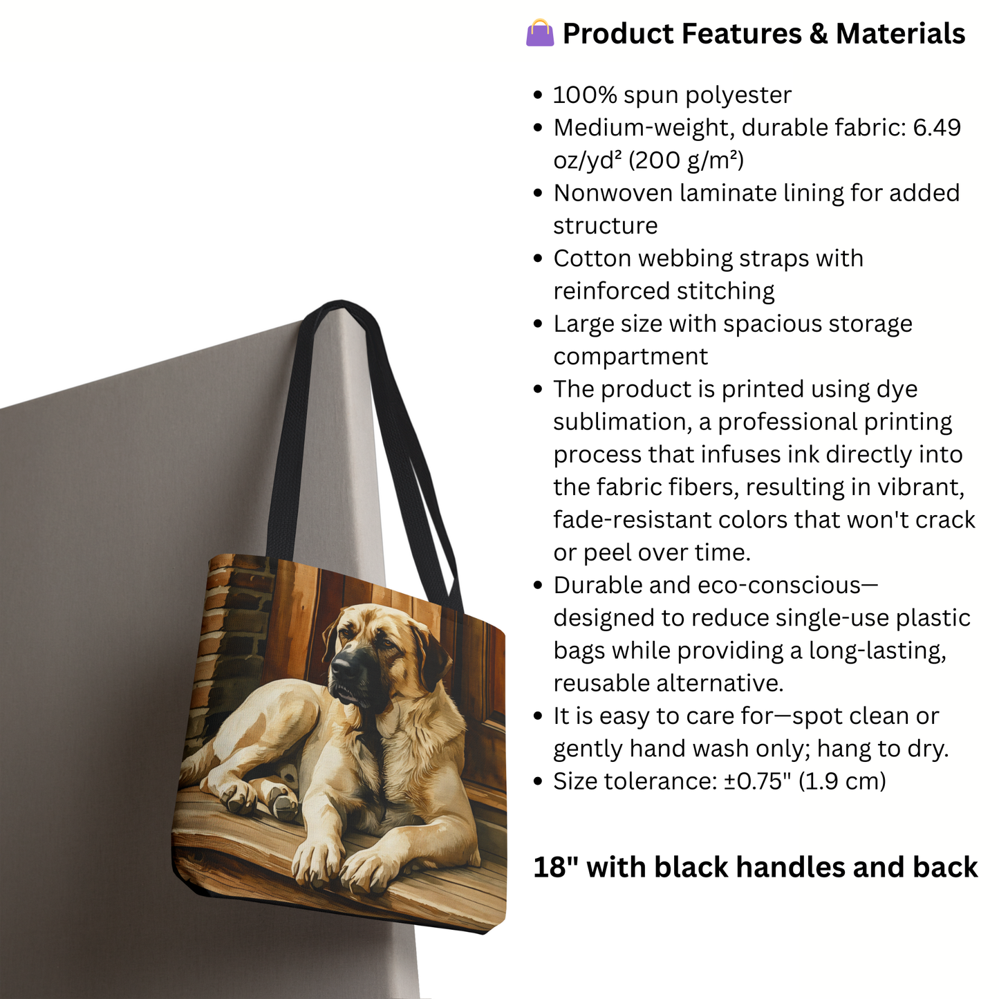Kangal Shepherd Dog Tote Bag – Powerful & Protective Dog Lover Gift