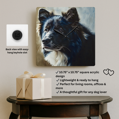 Karelian Bear Dog Acrylic Wall Clock – Brave & Loyal Dog Lover Home Décor