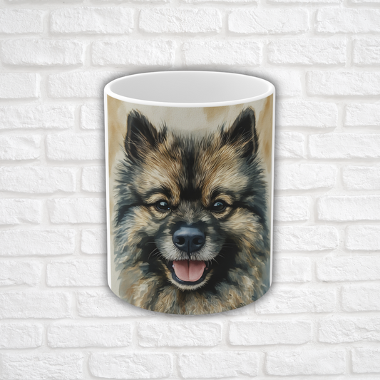 Keeshond Coffee Mug | 11oz Ceramic Dog Lover Gift with C-Handle