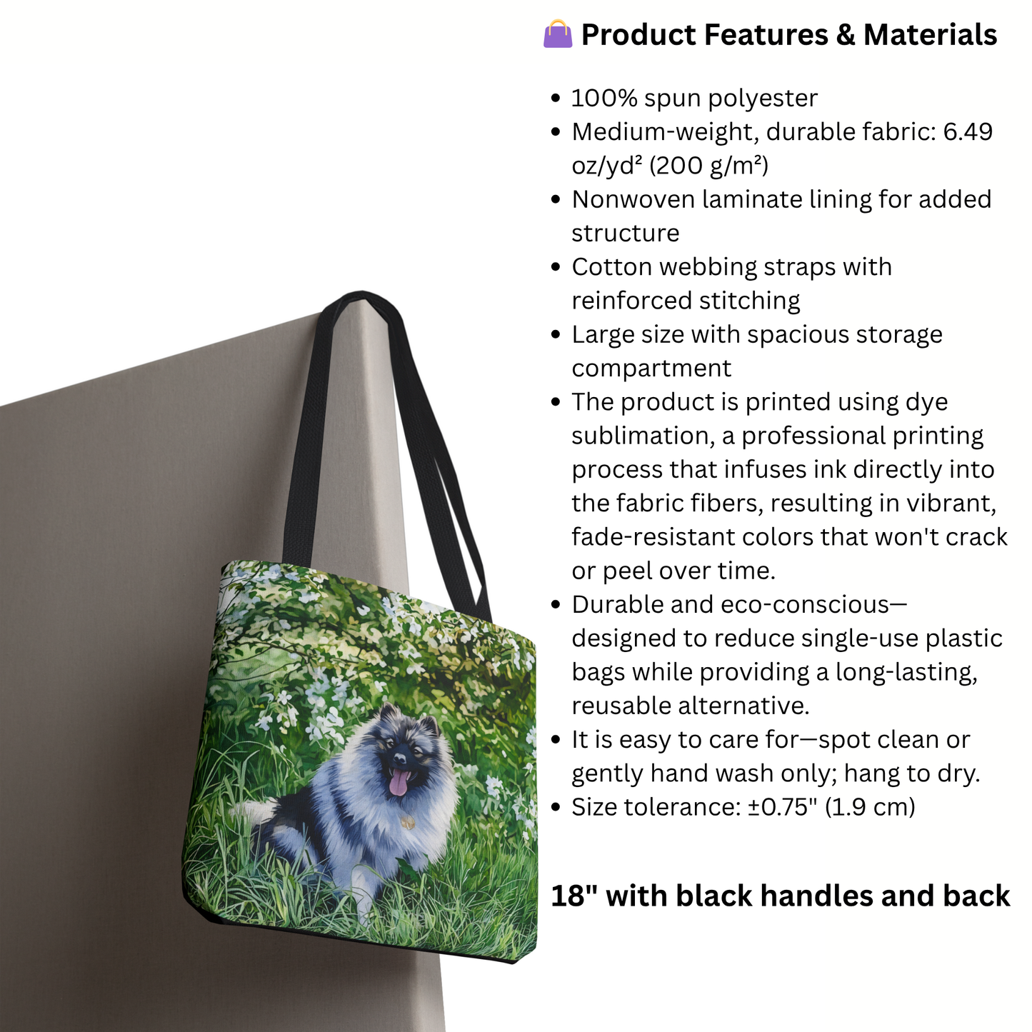 Keeshond Tote Bag | Stylish Dog Lover Gift | Durable Reusable Bag