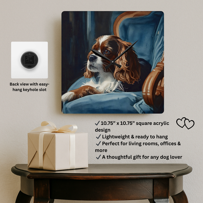 King Charles Spaniel Wall Clock | 10.75” Acrylic Dog Breed Décor