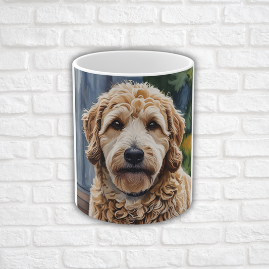 Labradoodle Coffee Mug | 11 oz Ceramic Dog Lover Gift with Labrador Retriever & Poodle Watercolor Art