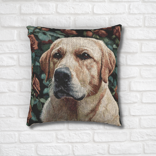 Labrador Retriever Woven Pillow | Classic Dog Lover Home Décor | Heirloom-Quality Tapestry Cushion