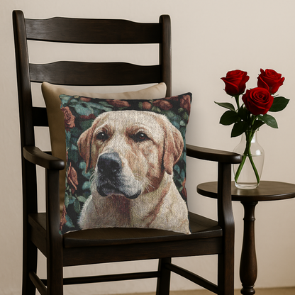 Labrador Retriever Woven Pillow | Classic Dog Lover Home Décor | Heirloom-Quality Tapestry Cushion