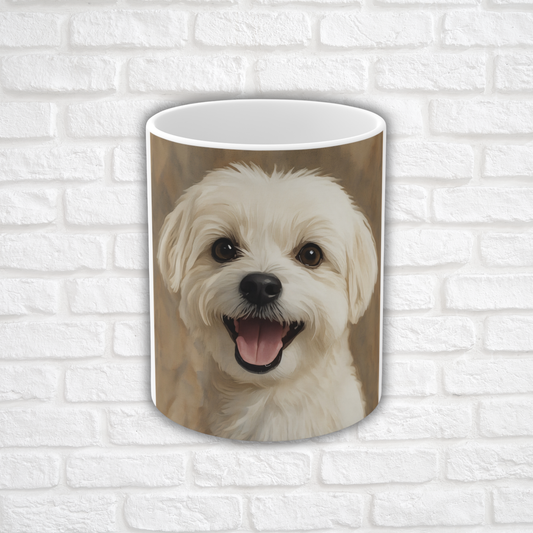 Maltese Coffee Mug – Elegant Dog Lover Gift – Watercolor Maltese Art