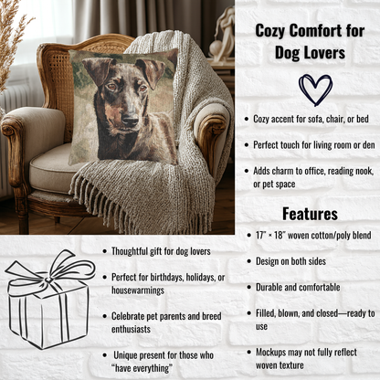 Manchester Terrier Decorative Pillow – Unique Dog Lover Accent – Woven 17"x18" Home Décor