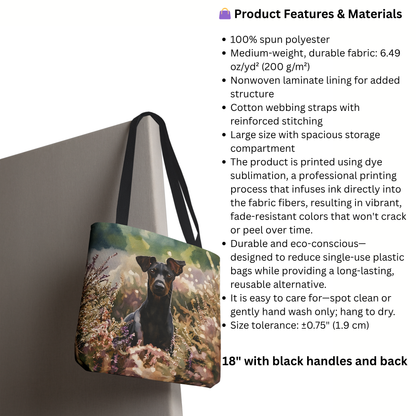 Manchester Terrier Tote Bag – Unique Dog Lover Gift – Watercolor Manchester Terrier Art