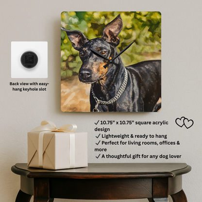 Manchester Terrier Wall Clock – Unique Dog Lover Gift – Watercolor Manchester Terrier Art