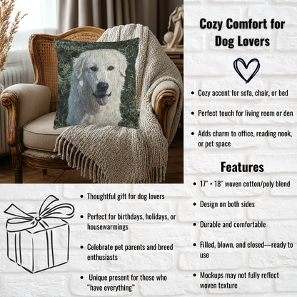 Maremma Sheepdog Decorative Pillow – Loyal Guardian Home Décor – Woven 17"x18" Accent Pillow