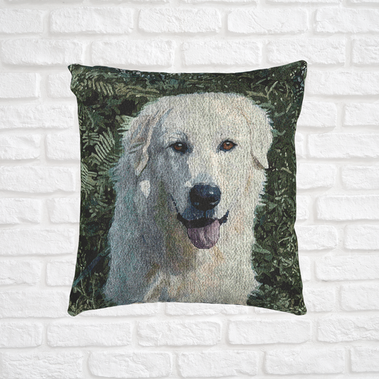 Maremma Sheepdog Decorative Pillow – Loyal Guardian Home Décor – Woven 17"x18" Accent Pillow