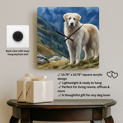 Maremma Sheepdog Wall Clock – Loyal Guardian Décor – Watercolor Maremma Art