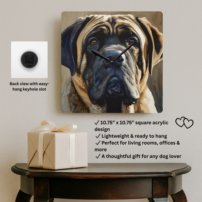 Mastiff Wall Clock – Gentle Giant Home Décor – Watercolor Mastiff Art