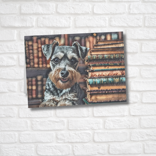 Mini Schnauzer Greeting Card Set - Oil-Painted Dog Art | Blank Inside | Envelopes Included