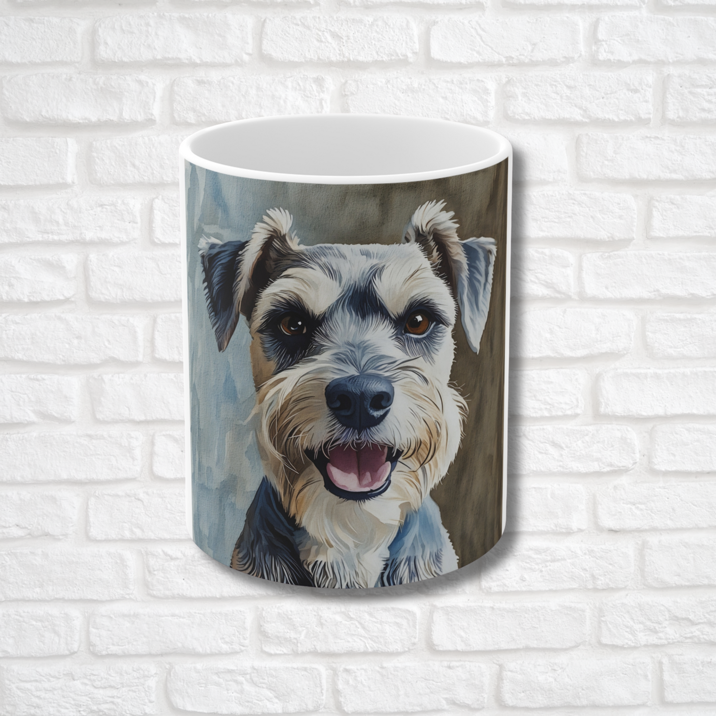 Miniature Schnauzer Coffee Mug – Watercolor Dog Headshot | Gift for Dog Lovers