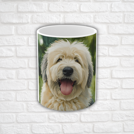 Old English Sheepdog Coffee Mug – Gentle Giant Gift – Watercolor Old English Sheepdog Art