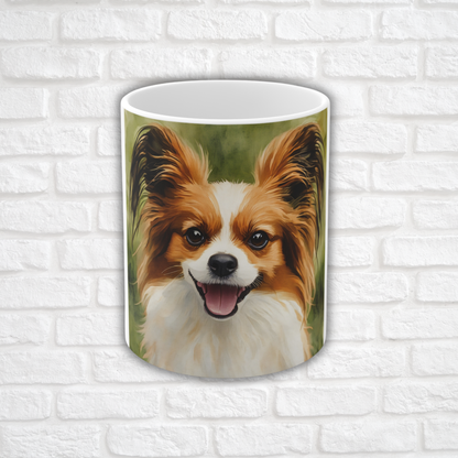 Papillon Coffee Mug – Elegant Butterfly Dog Lover Gift – Watercolor Papillon Art