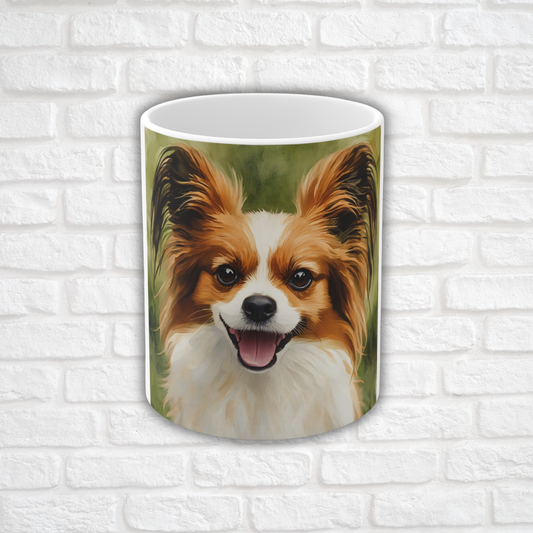 Papillon Coffee Mug – Elegant Butterfly Dog Lover Gift – Watercolor Papillon Art