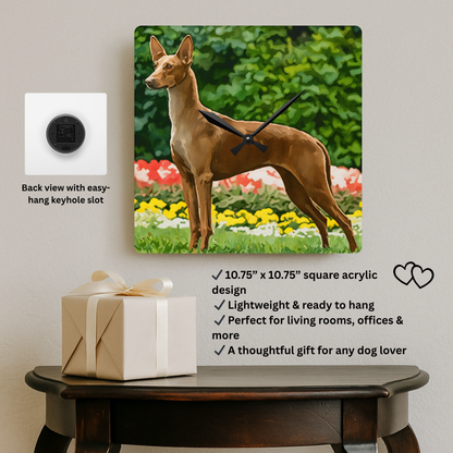 Pharaoh Hound Wall Clock – Elegant Egyptian Dog Lover Gift – Watercolor Pharaoh Hound Art