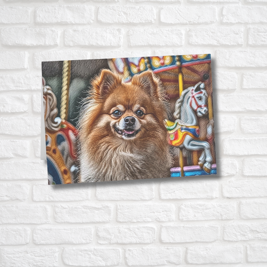 Pomeranian Greeting Card Set - Oil-Painted Dog Art | Blank Inside | Envelopes Included