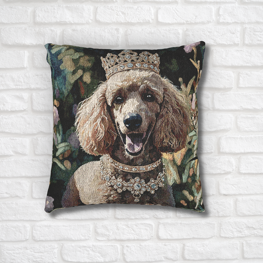 Poodle Woven Pillow | Elegant Dog Lover Home Décor | Heirloom-Quality Tapestry Cushion