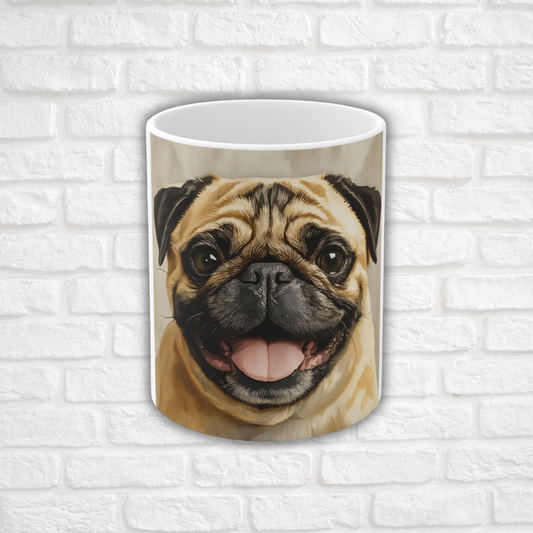 Pug Coffee Mug – Cute Dog Lover Gift – Watercolor Pug Art