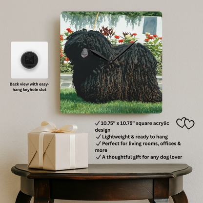 Puli Wall Clock – Unique Dog Lover Home Décor – Watercolor Puli Art