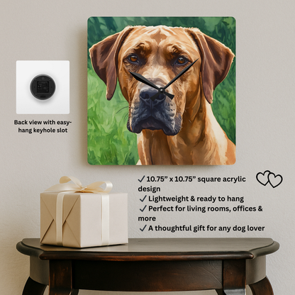Rhodesian Ridgeback Wall Clock – Majestic Dog Lover Gift – Watercolor Ridgeback Art
