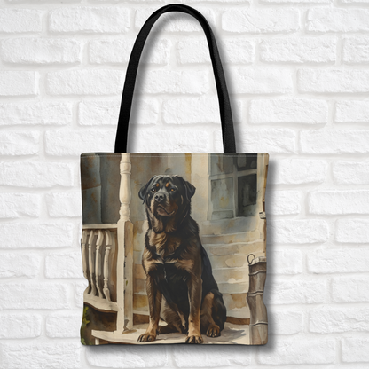Rottweiler Tote Bag | Loyal Guardian Dog Art | Durable Shoulder Bag for Rottweiler Lovers