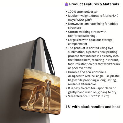 Saluki Tote Bag – Elegant Dog Lover Gift – Watercolor Saluki Art