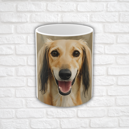 Saluki Coffee Mug – Elegant Dog Lover Gift – Watercolor Saluki Art